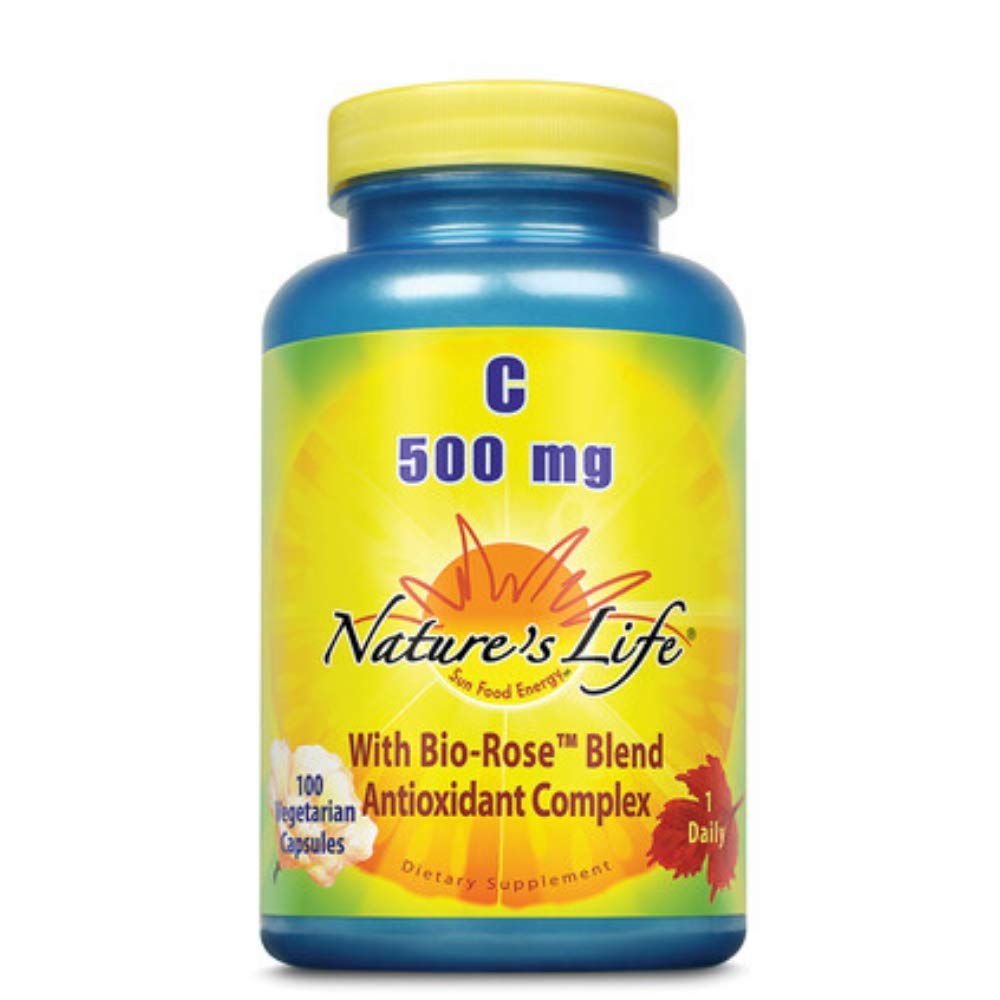 Vitamina C Nature's Life 500 mg en cápsula para huesos y piel saludables