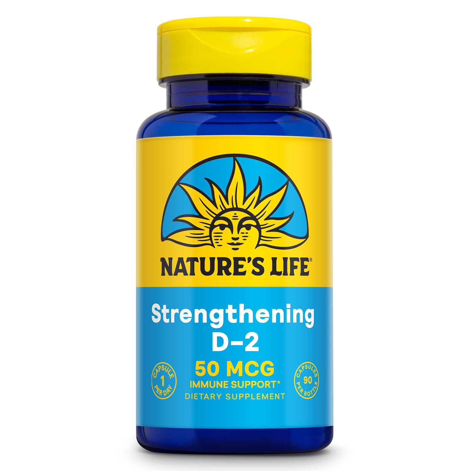 Nature's Life Vitamina D2 2000 UI en cápsulas vegetarianas para apoyo diario de los huesos