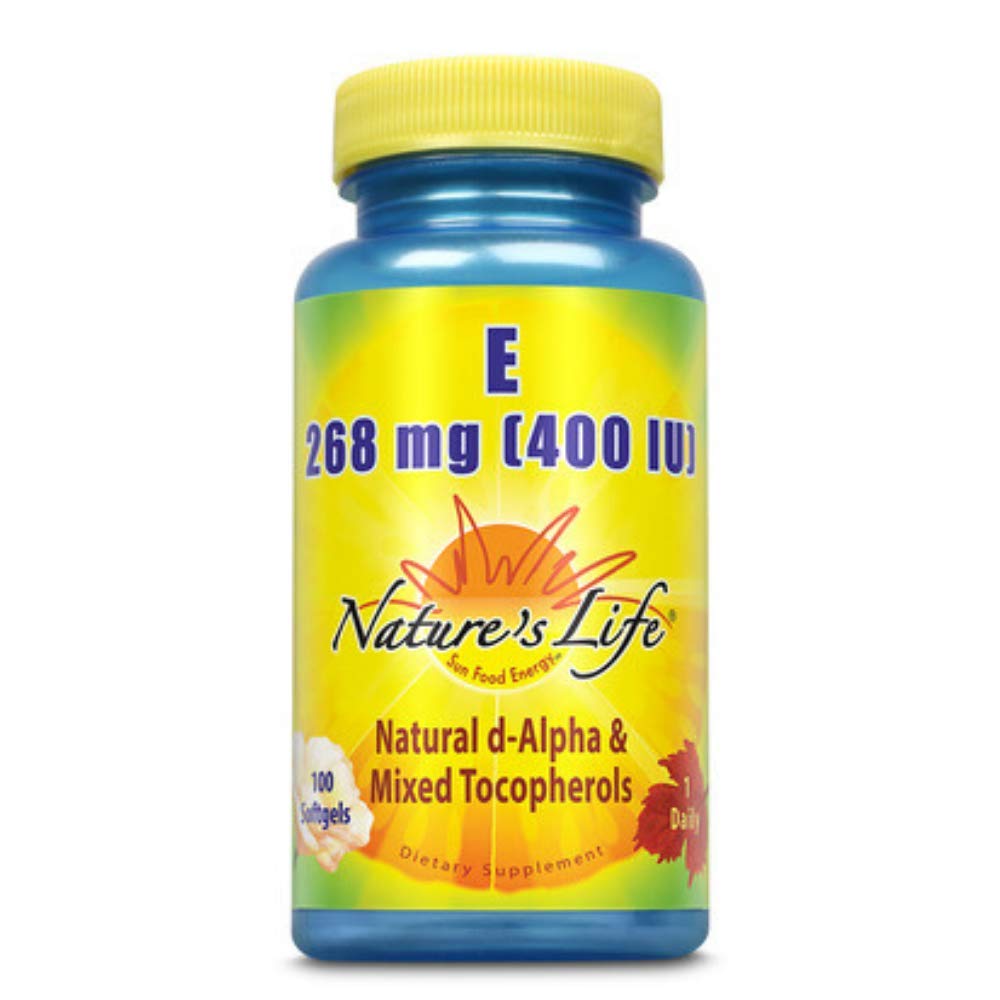 Nature's Life Vitamina E 400 UI en cápsulas para apoyo antioxidante diario