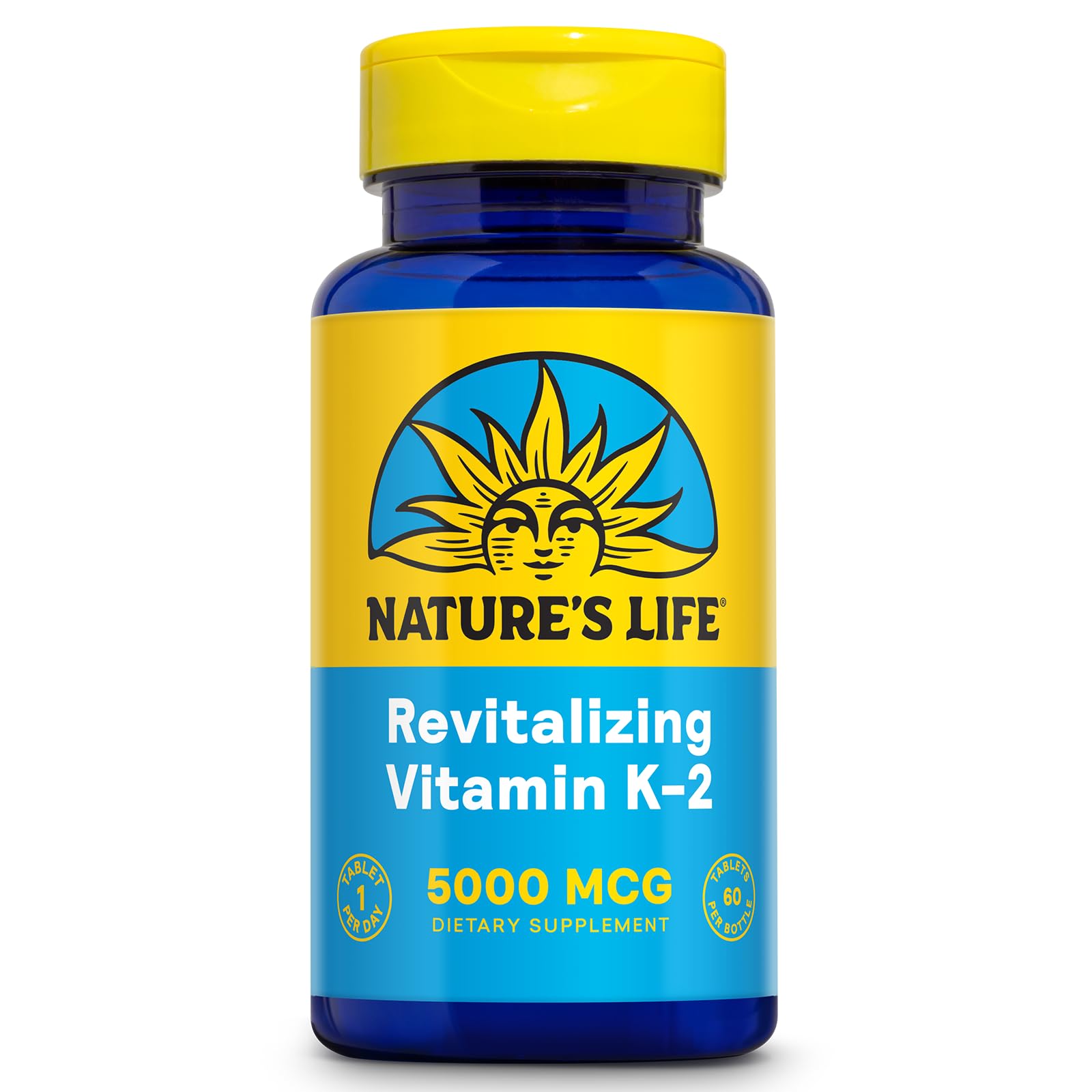 Nature's Life Vitamina K2, botella vertido, apoyo a la salud ósea y vascular