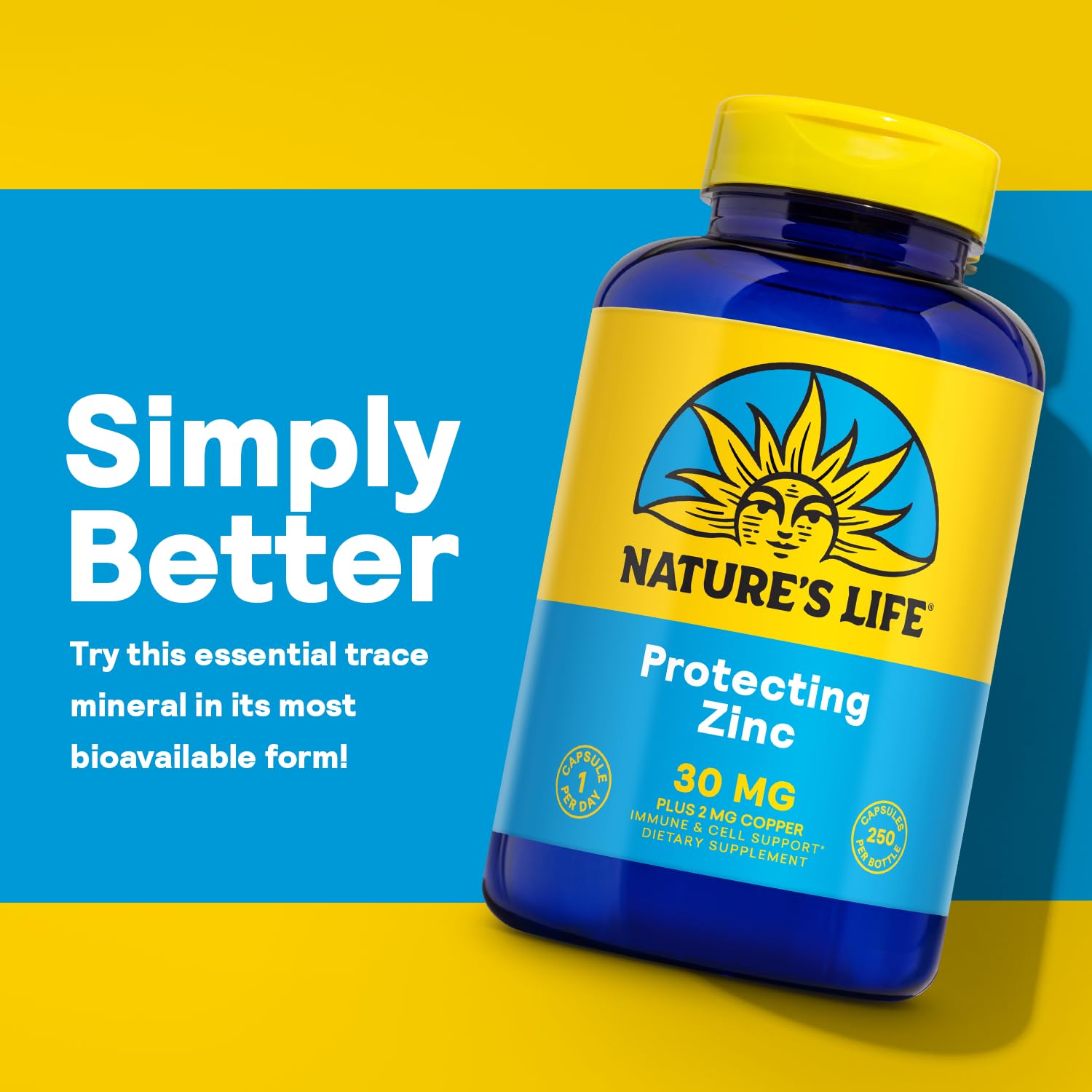 Nature's Life Zinc Picolinato: envase de 250 cápsulas para uso diario