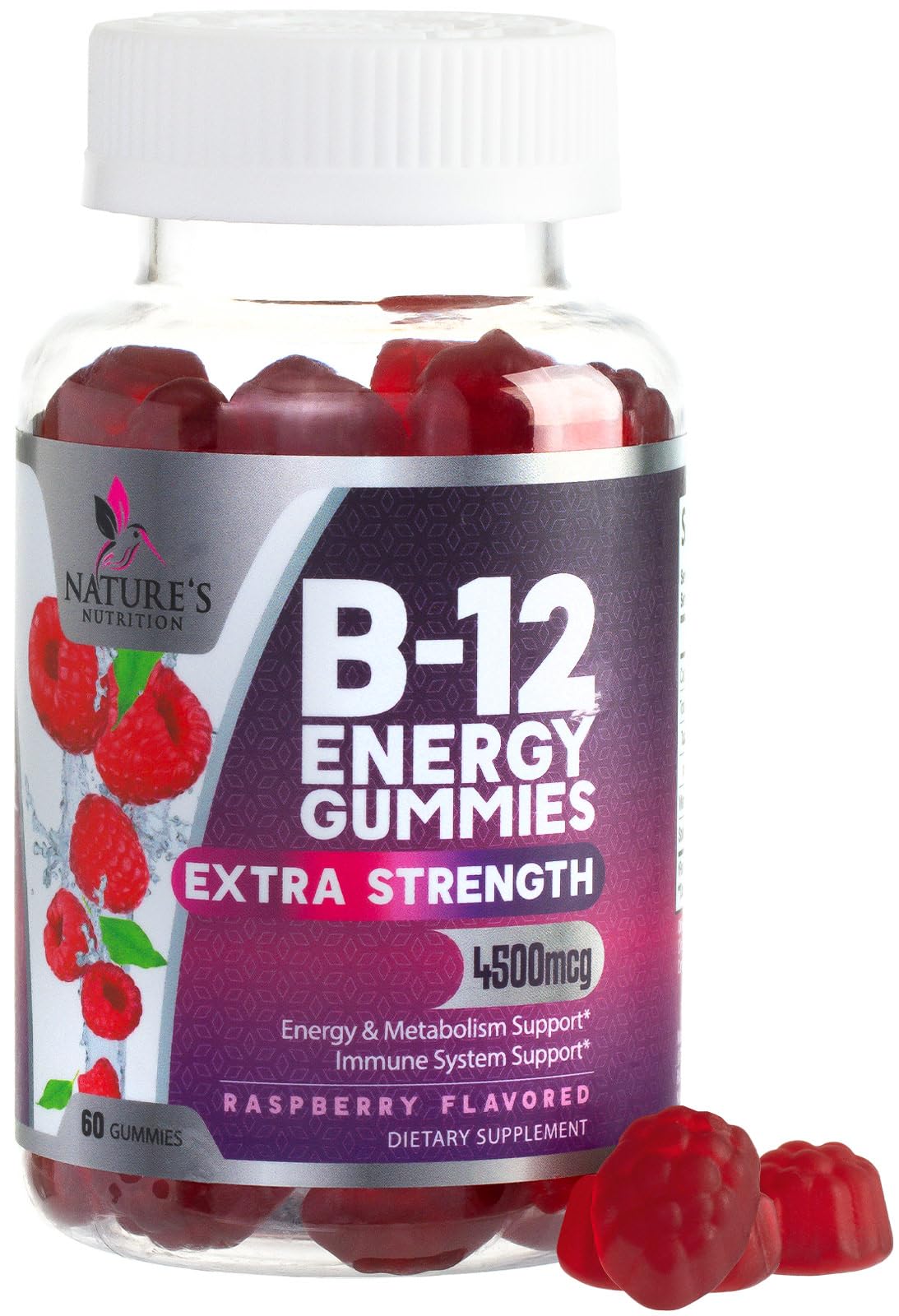 Gomitas B12 Nature's Nutrition para energía diaria