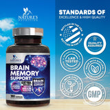 Nature's Nutrition Bacopa Monnieri ingrediente visible para memoria.