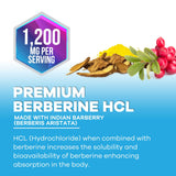 Etiqueta detallada de Nature's Nutrition Berberina HCL Blend, lista de ingredientes.