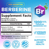 Etiqueta del frasco Nature's Nutrition Berberina HCL Blend con información clara.