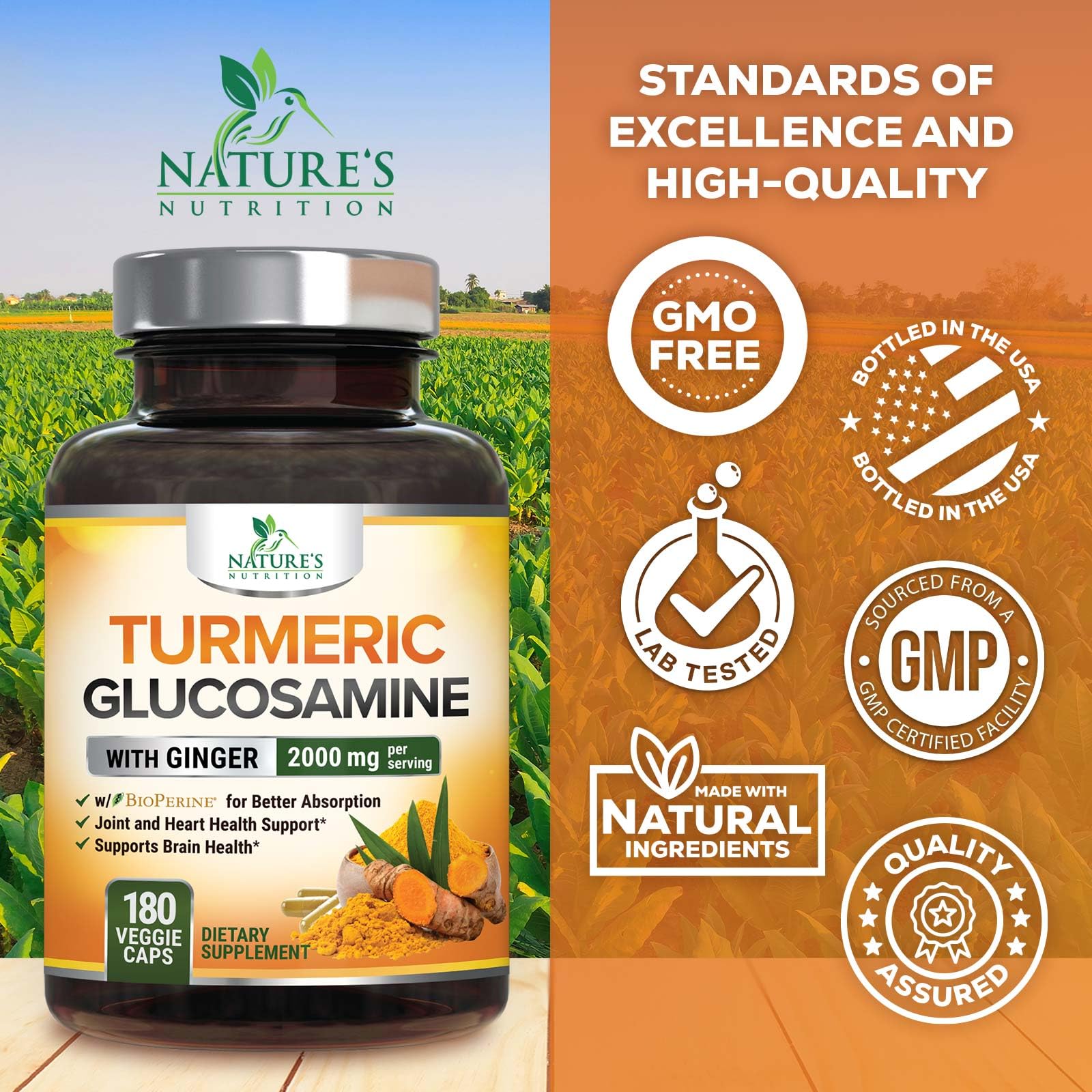 Nature's Nutrition bioperine pimienta negra para absorcion optima de nutrientes.