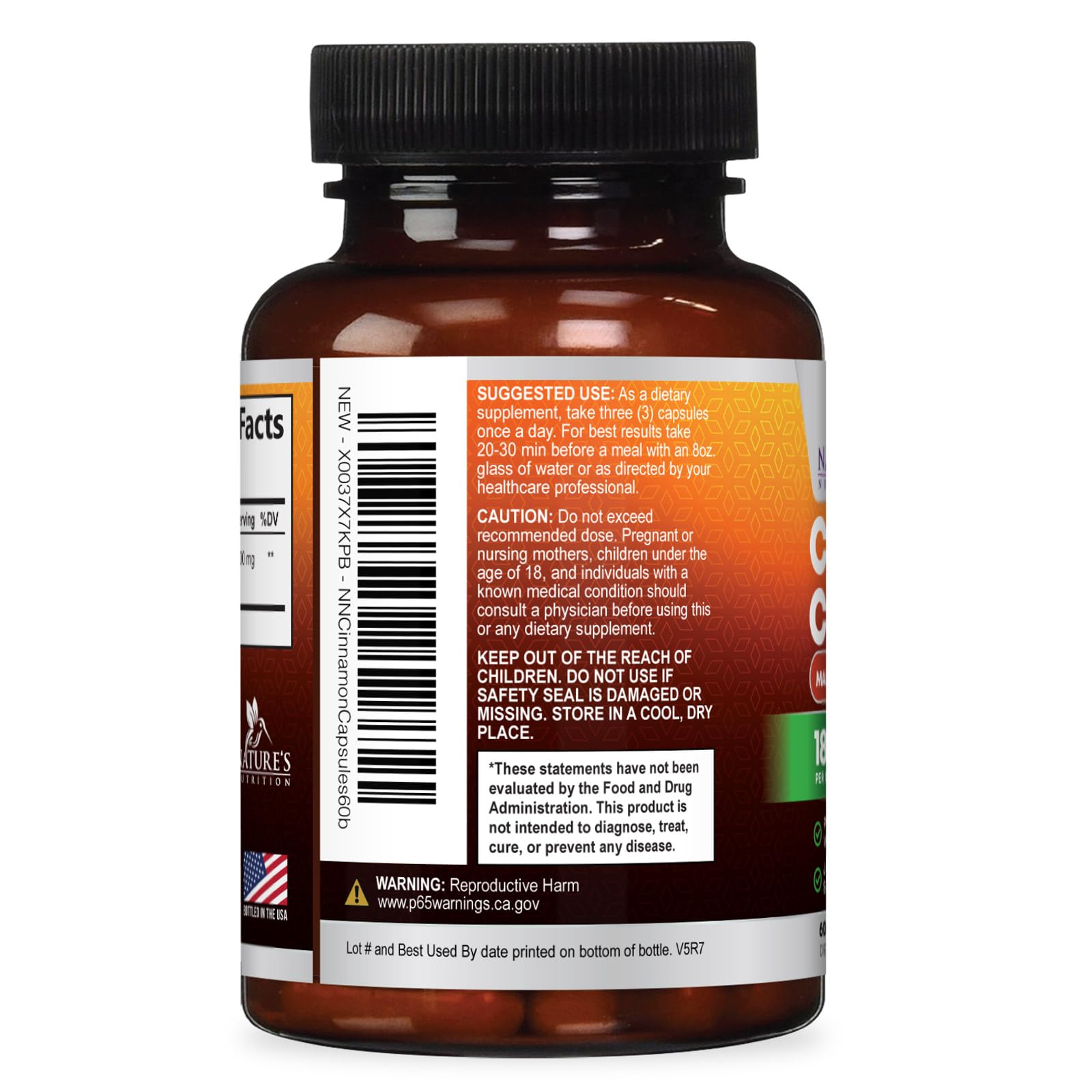 Nature's Nutrition caja exterior destaca certificado orgánico y pureza.