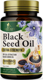 Nature's Nutrition botella frontal de cápsulas de comino negro para uso diario