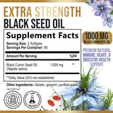 Nature's Nutrition cápsulas de comino negro, primer plano para conveniencia diaria