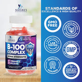 Nature's Nutrition Complejo B Gominolas: caja de empaque para rutina diaria