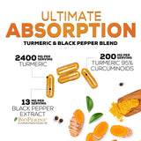 Nature's Nutrition Curcuma absorcion-mejorada: mayor biodisponibilidad gracias a BioPerine.
