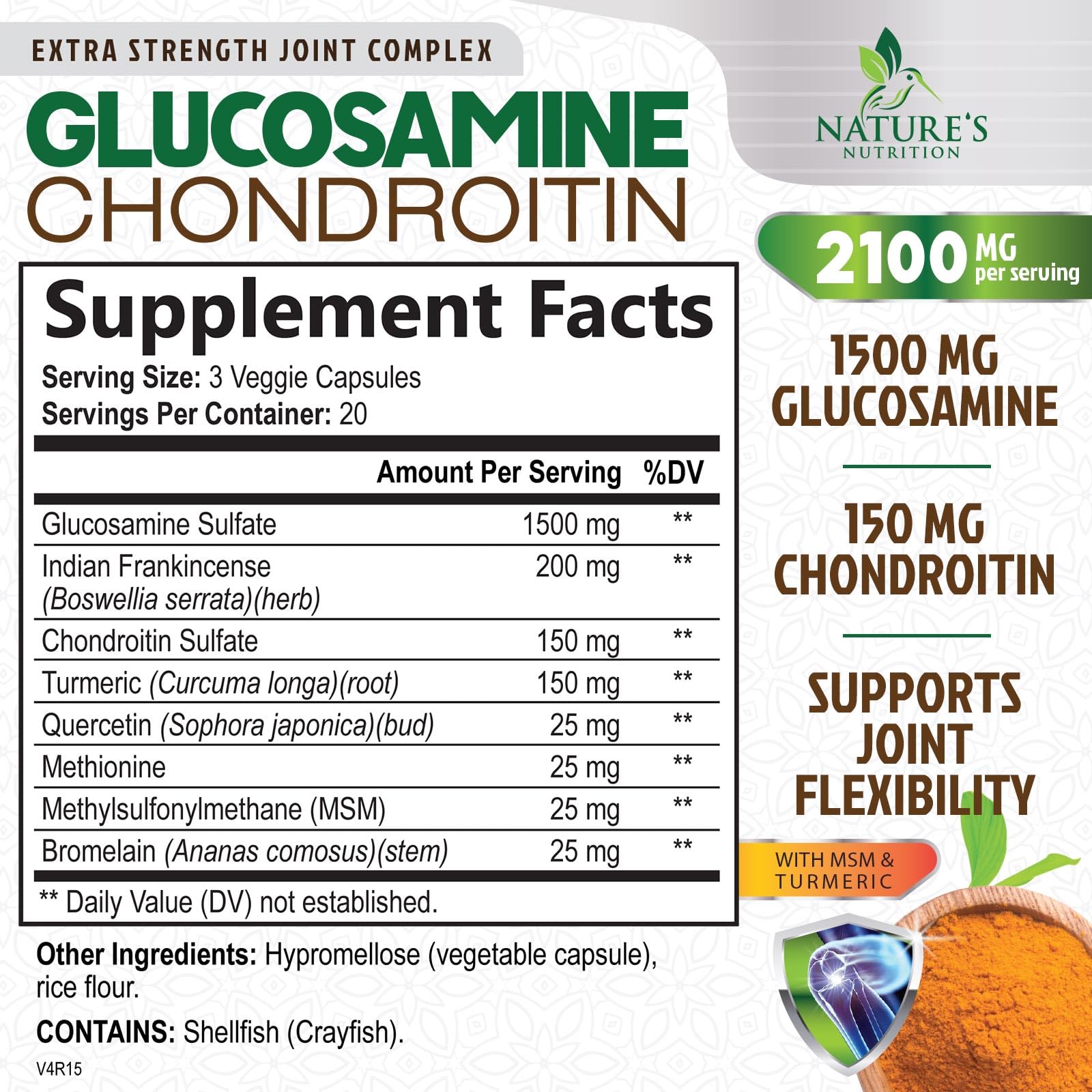 Nature's Nutrition curcuma boswellia: apoyo a las articulaciones tras el ejercicio