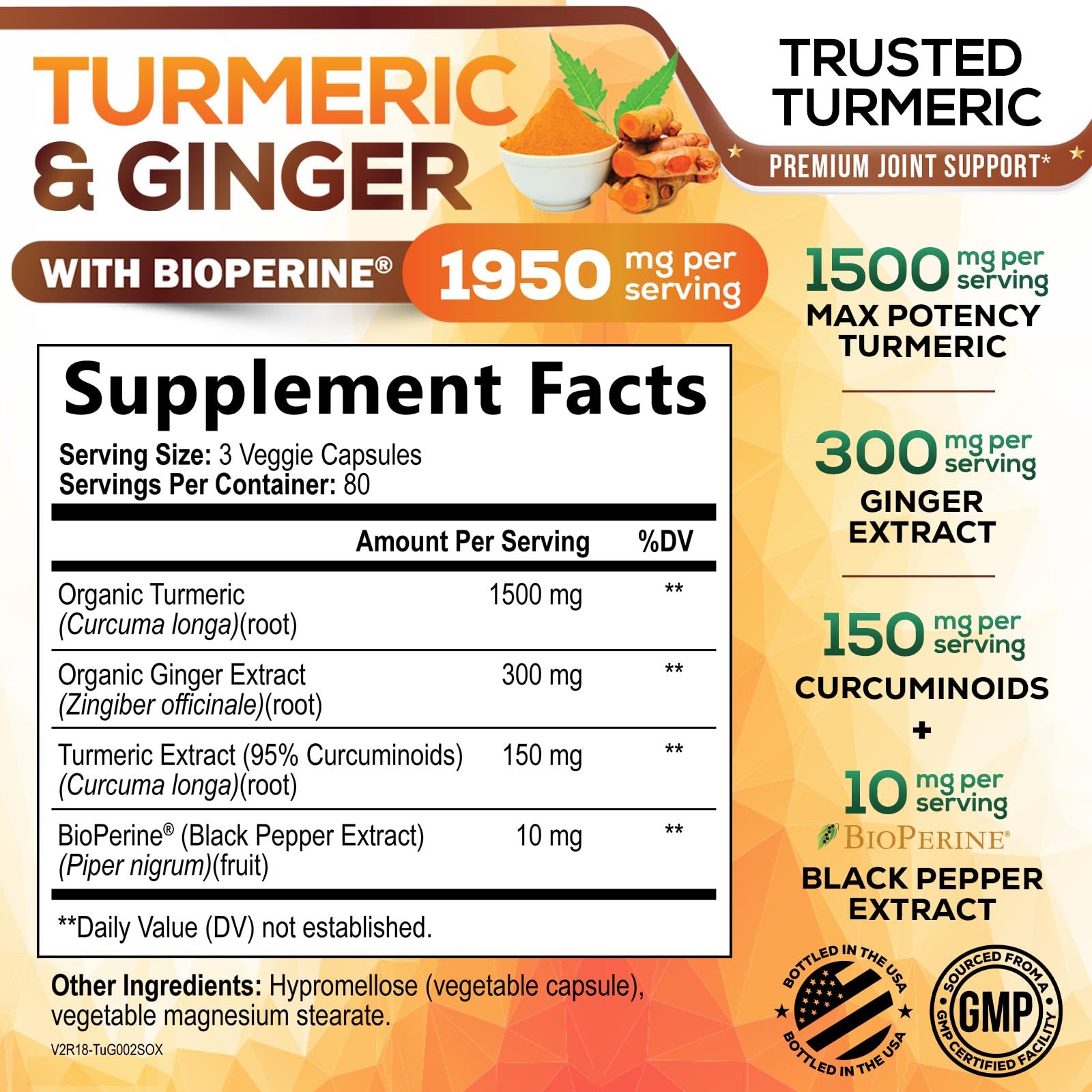 Nature's Nutrition: cúrcuma con jengibre para uso diario y aroma natural.