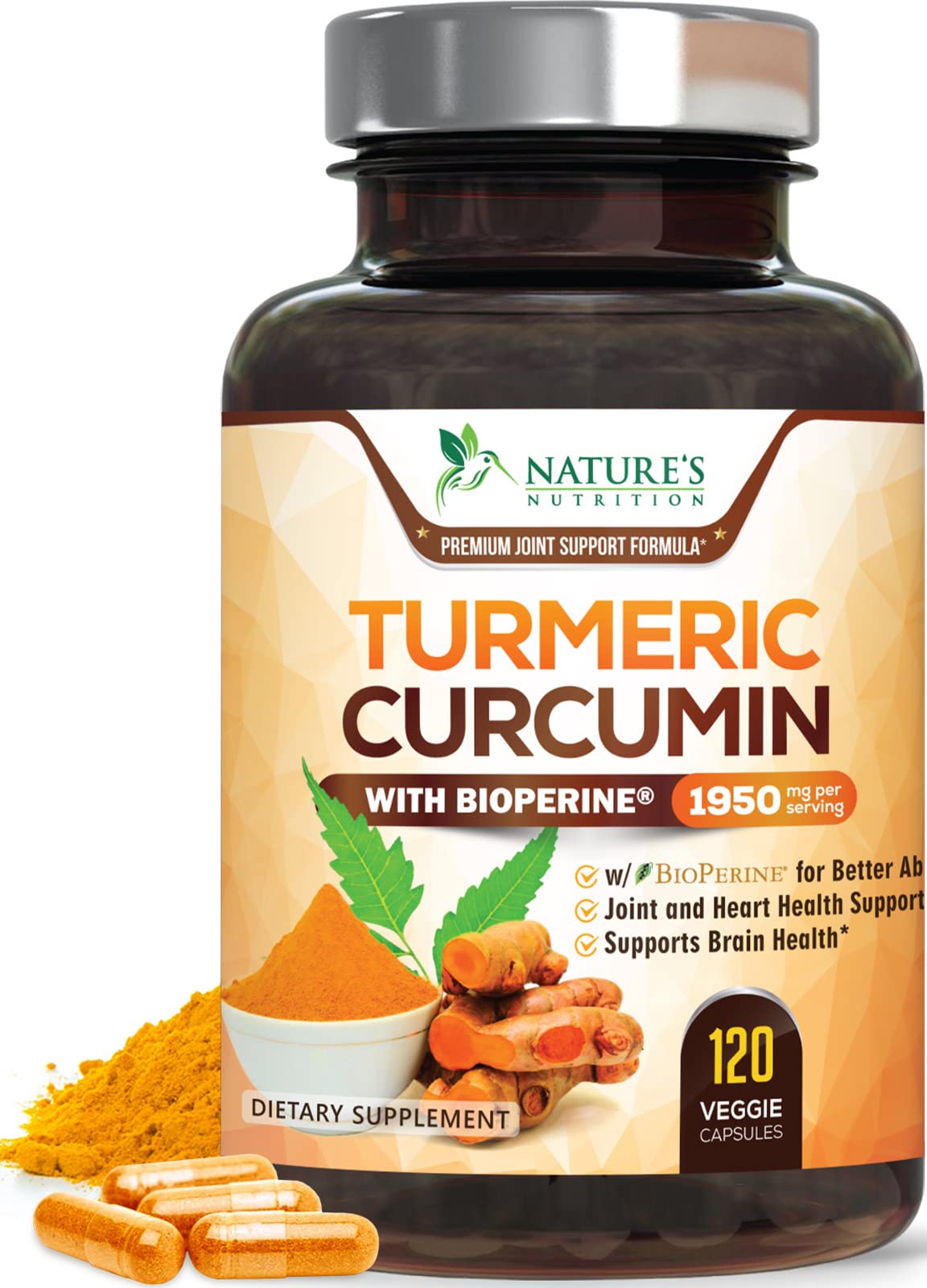 Nature's Nutrition Curcumina: cápsulas de 1800 mg para movilidad diaria