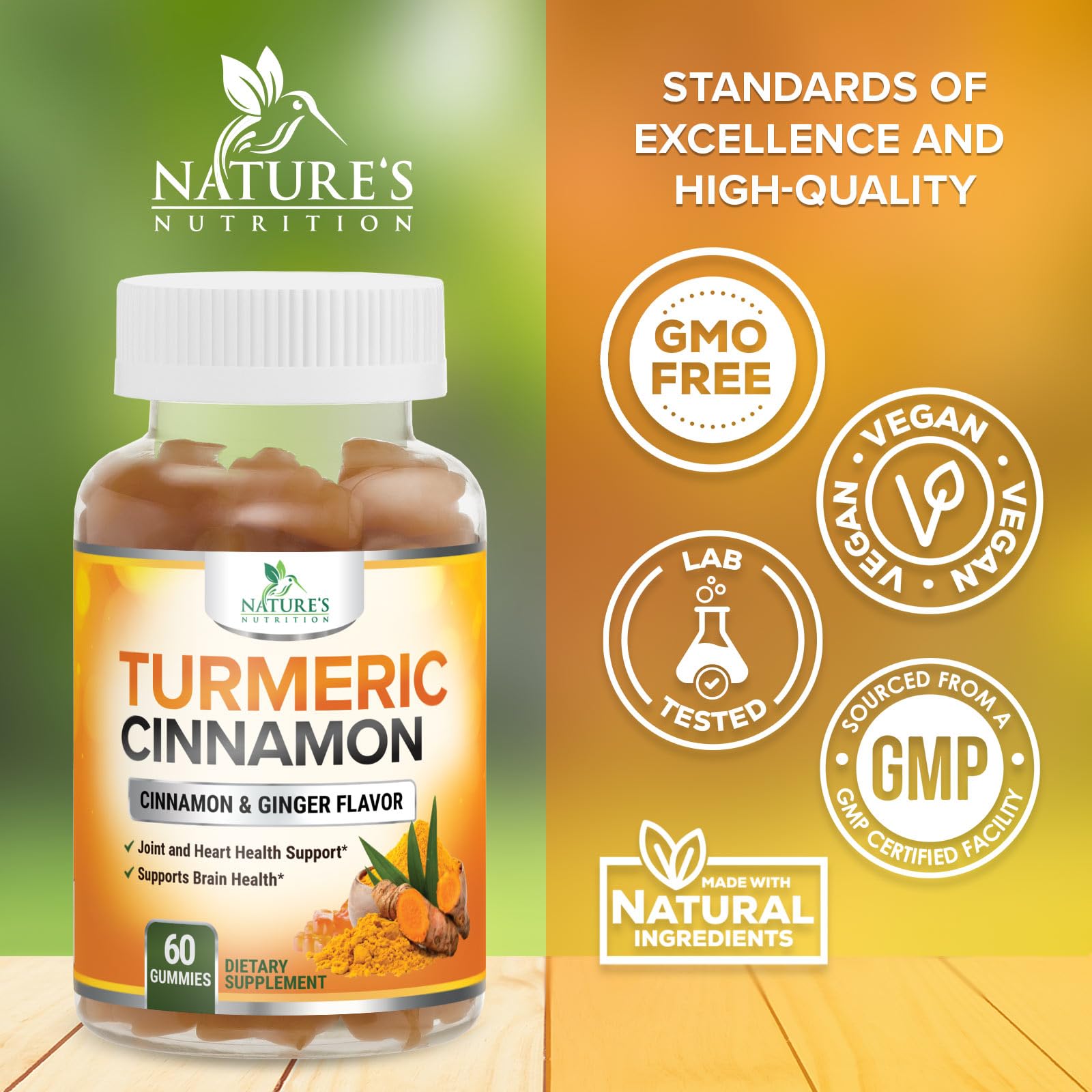  Nature's Nutrition envase 60 gomitas: conveniencia para la rutina diaria.