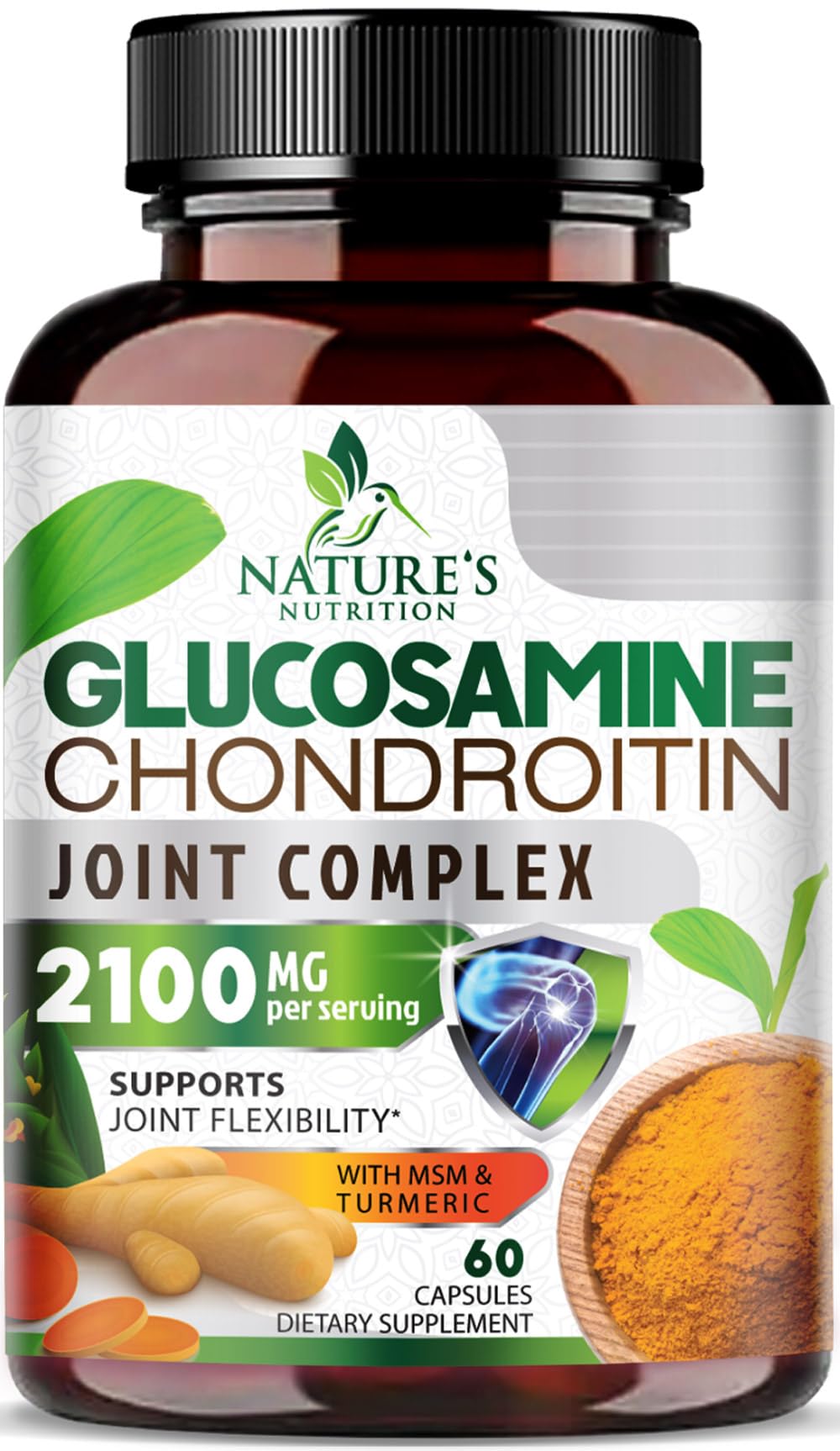 Nature's Nutrition glucosamina-condroitina-msm: cápsulas para movilidad articular diaria