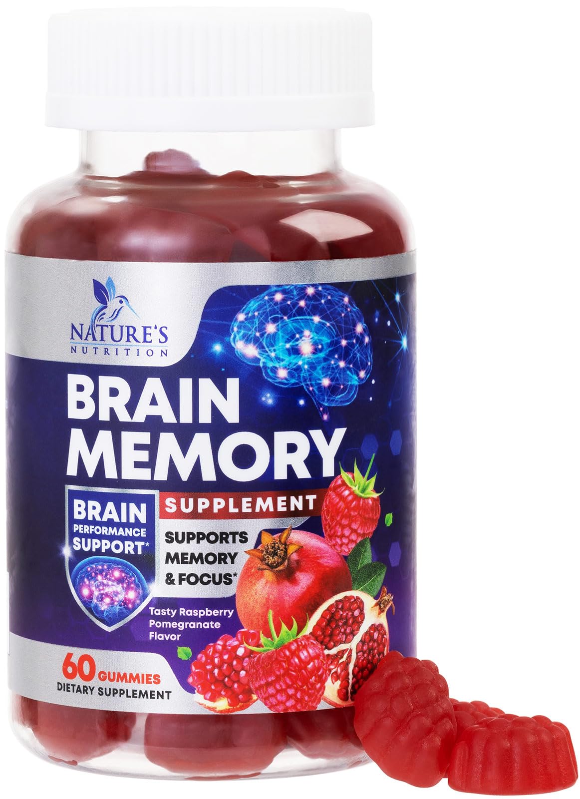 Nature's Nutrition gominolas cerebro-claridad para apoyo diario de memoria