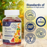 Nature's Nutrition gominolas cerebro, enfoque en fosfatidilserina, soporte para memoria y concentración