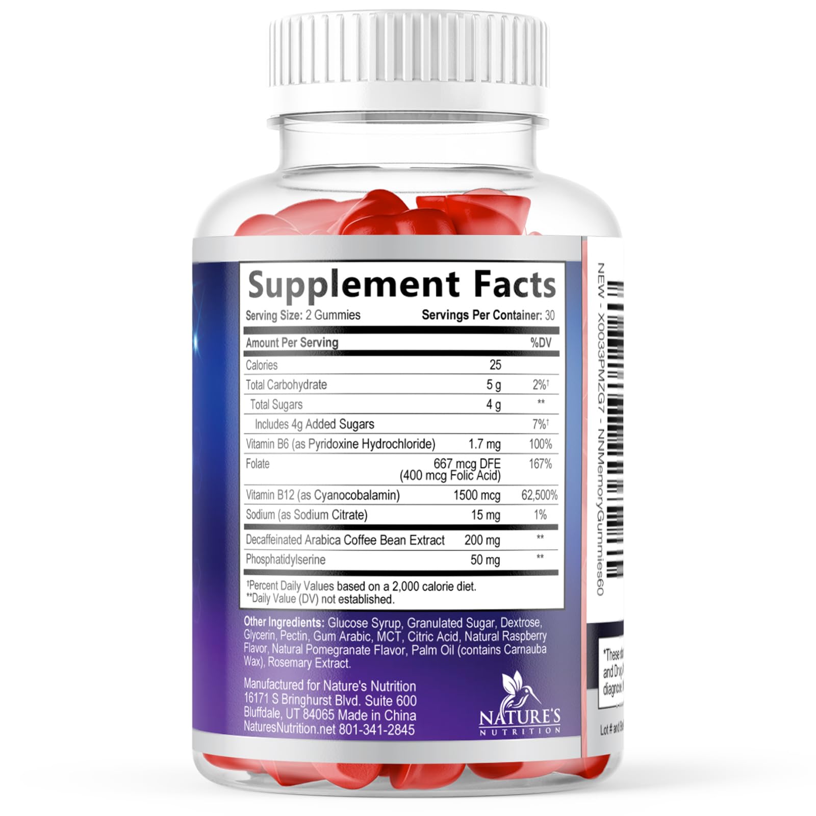 Nature's Nutrition gominolas niebla-cerebral ayuda a claridad mental