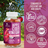 Nature's Nutrition gomitas ACV manzana, bote para recargar durante el día.