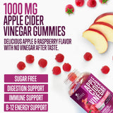 Nature's Nutrition gomitas ACV manzana, masticación fácil para energía diaria.