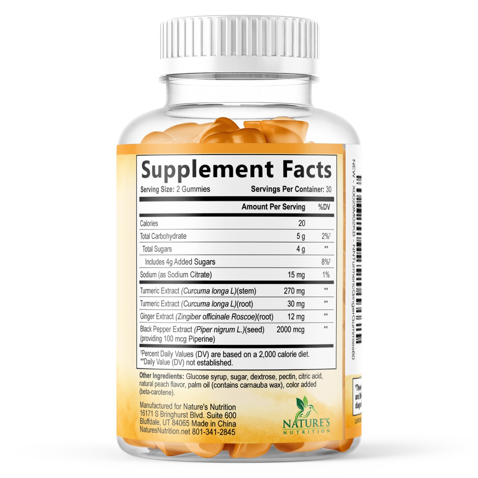 Nature's Nutrition gomitas con Bioperine (pimienta negra) para mejor absorción