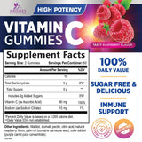 Nature's Nutrition Gomitas Vitamina C frambuesa: primer plano, textura jugosa y sabor