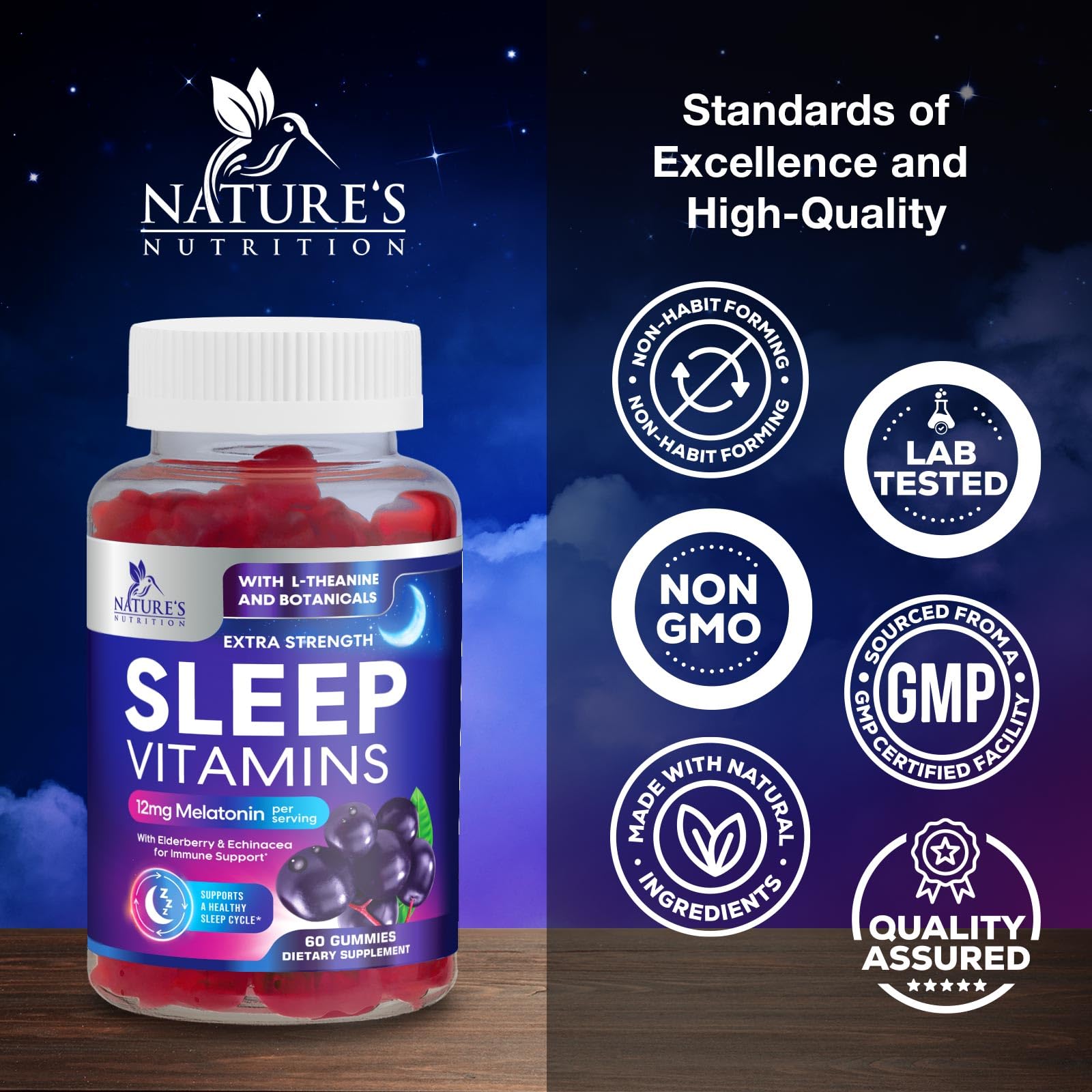 Componente multivitamínico 12-en-1 con B6, C, D3 y zinc en Nature's Nutrition