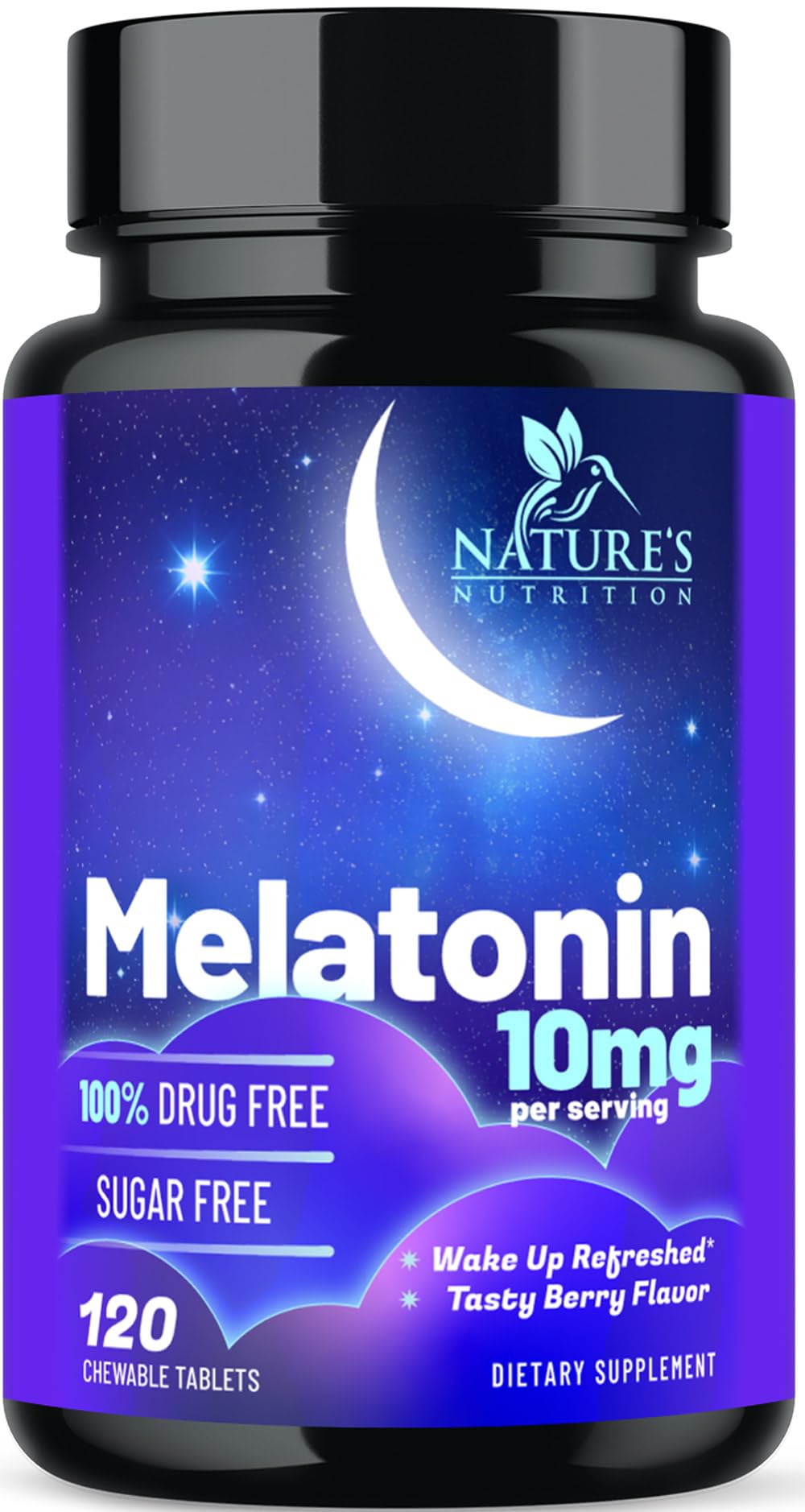 Nature's Nutrition Melatonina, botella frambuesa con disolución rápida para dormir