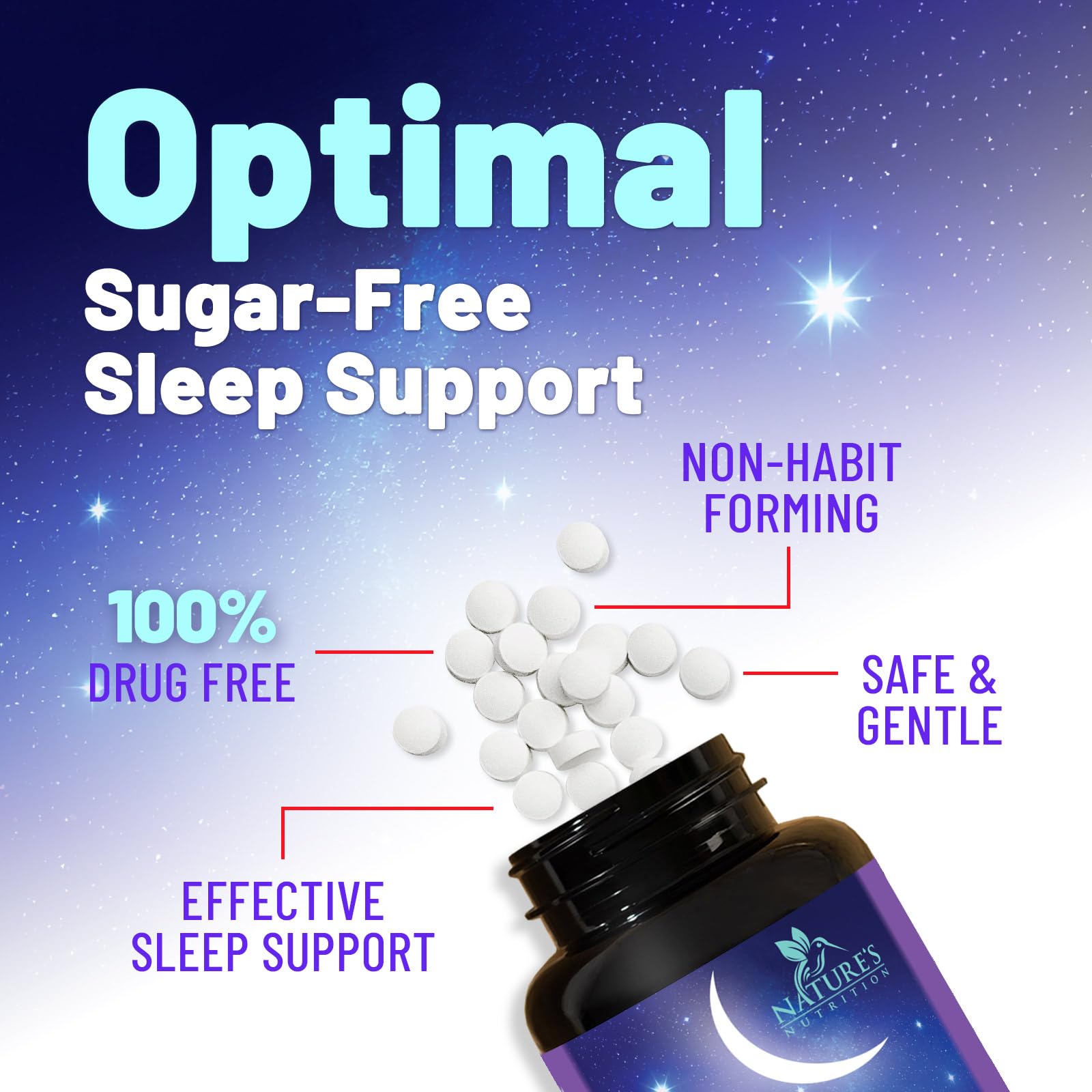 Nature's Nutrition Melatonina, dosis de 10 mg para descanso nocturno