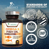 Nature's Nutrition Omega3 botella USA: envasado en EE. UU. para calidad.