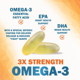 Nature's Nutrition Omega3 etiqueta frontal: EPA y DHA destacados para claridad.
