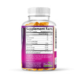 Nature's Nutrition Omega 3 gomitas naranja, frasco en encimera de cocina.
