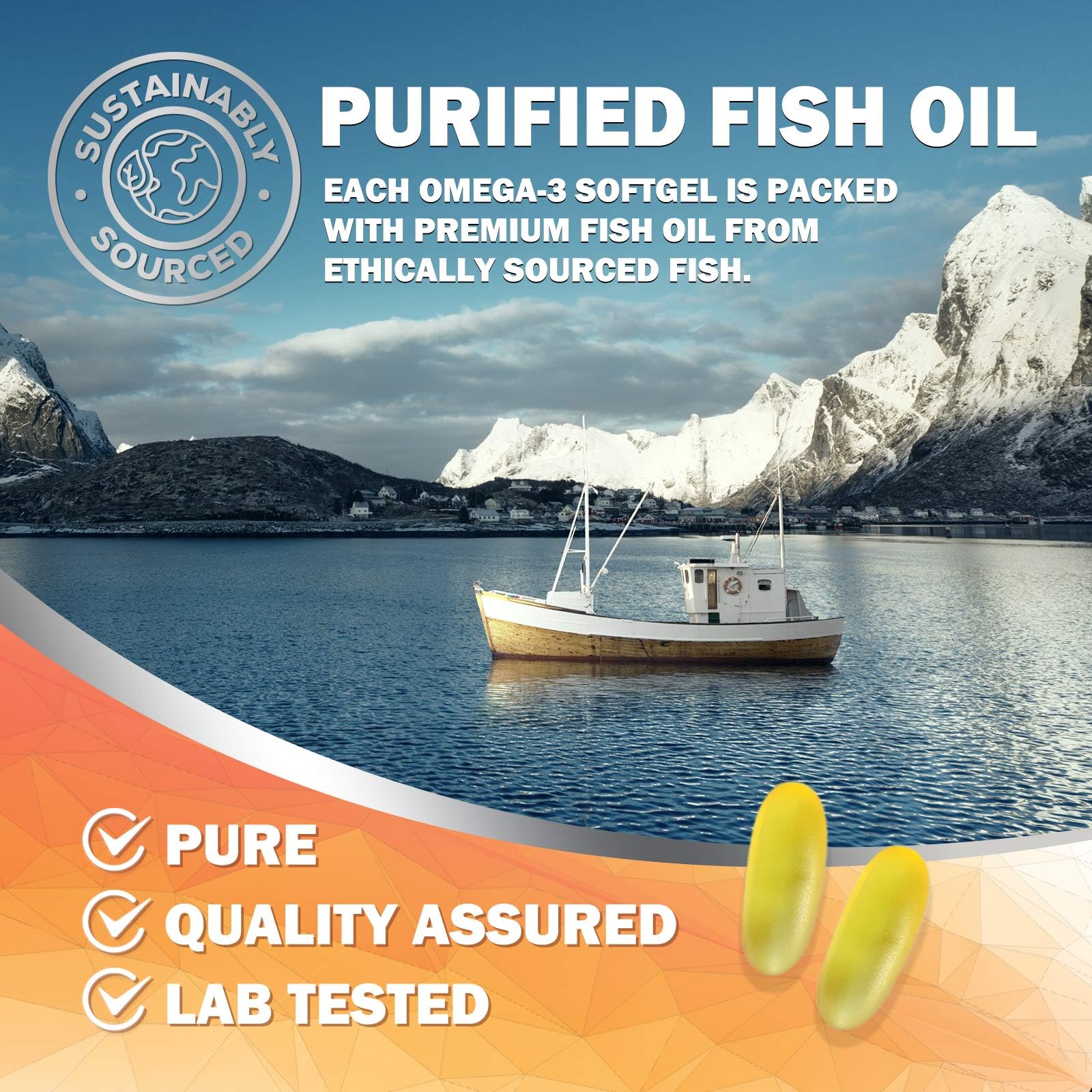 Nature's Nutrition Omega3 pescado salvaje: origen responsable y aceites esenciales.