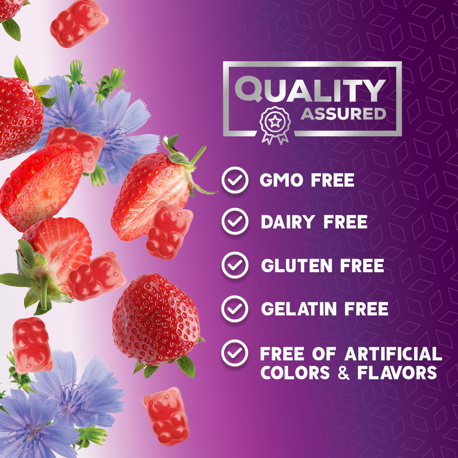 Nature's Nutrition prebiótico inulina en gomitas, apoyo al microbioma