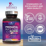 Nature's Nutrition Prenatal con ácido fólico para apoyo nutricional diario.
