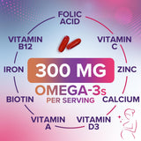 Nature's Nutrition Prenatal DHA Omega-3 promueve desarrollo cerebral y ocular.