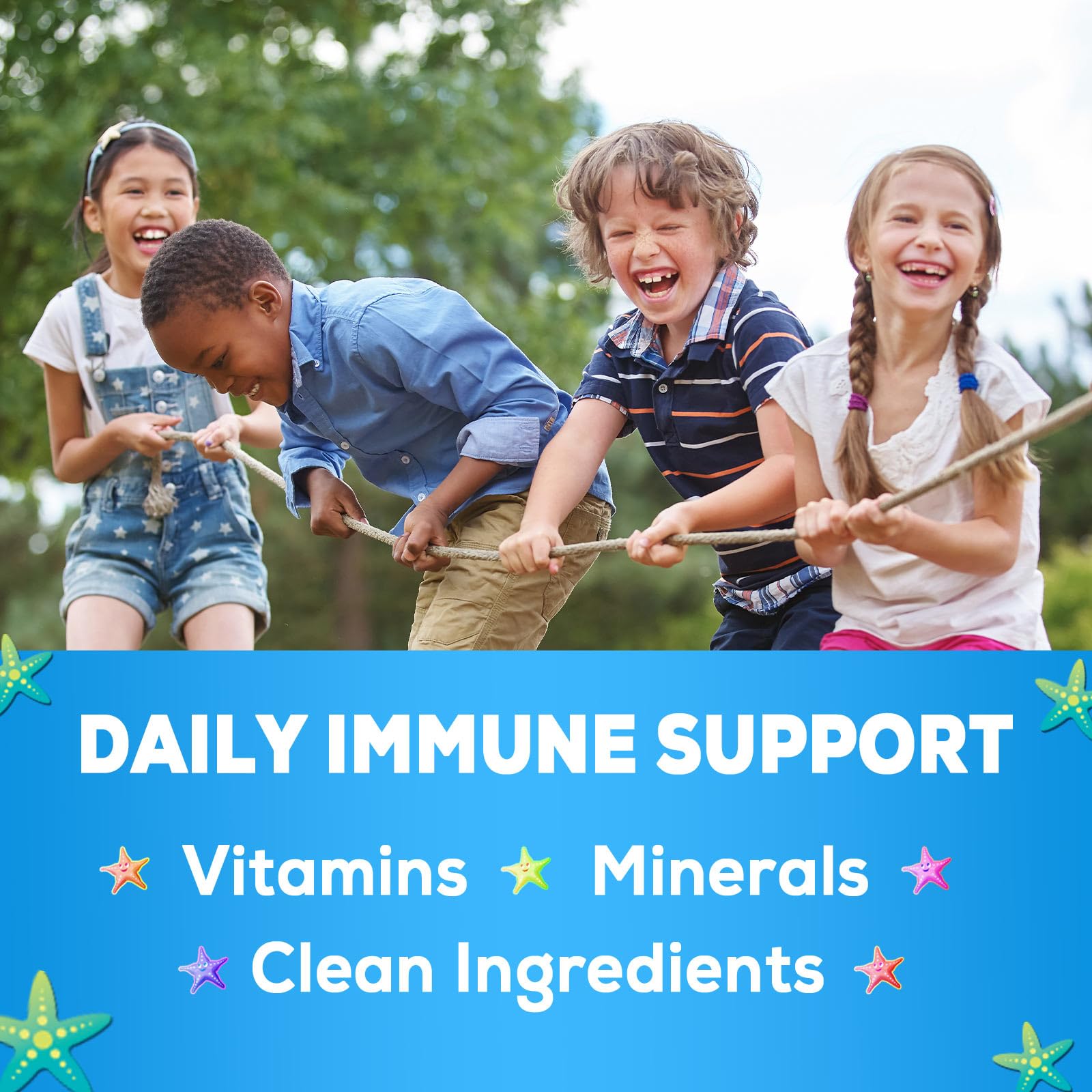 Nature's Nutrition, gomitas para niños, sin OMG y sin gluten, con beneficios de nutrientes.