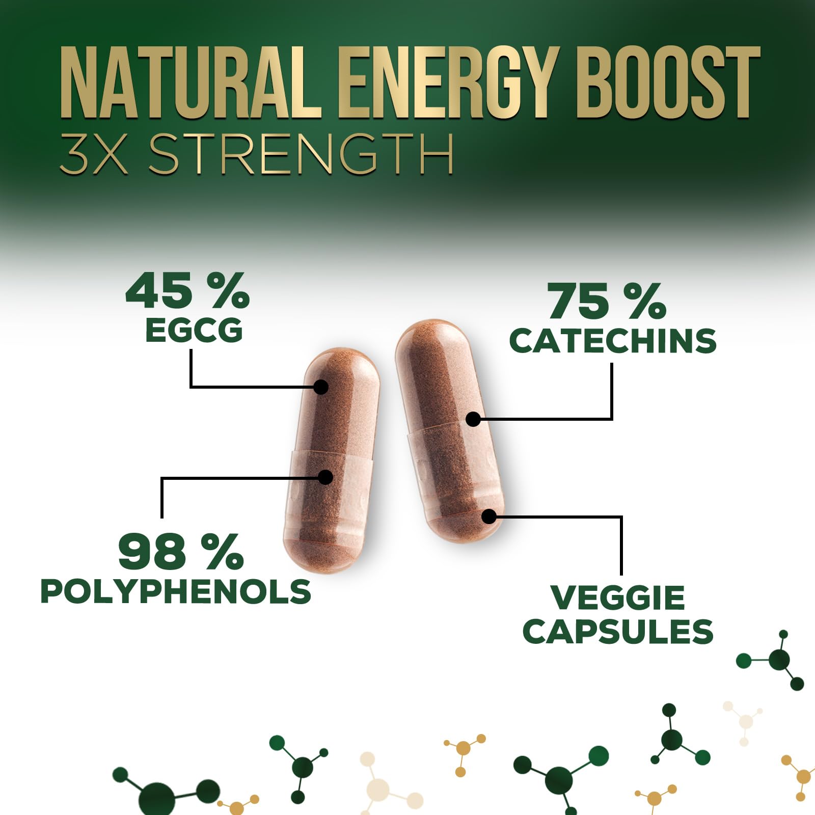 Nature's Nutrition etiqueta frontal muestra la fórmula rica en polifenoles.