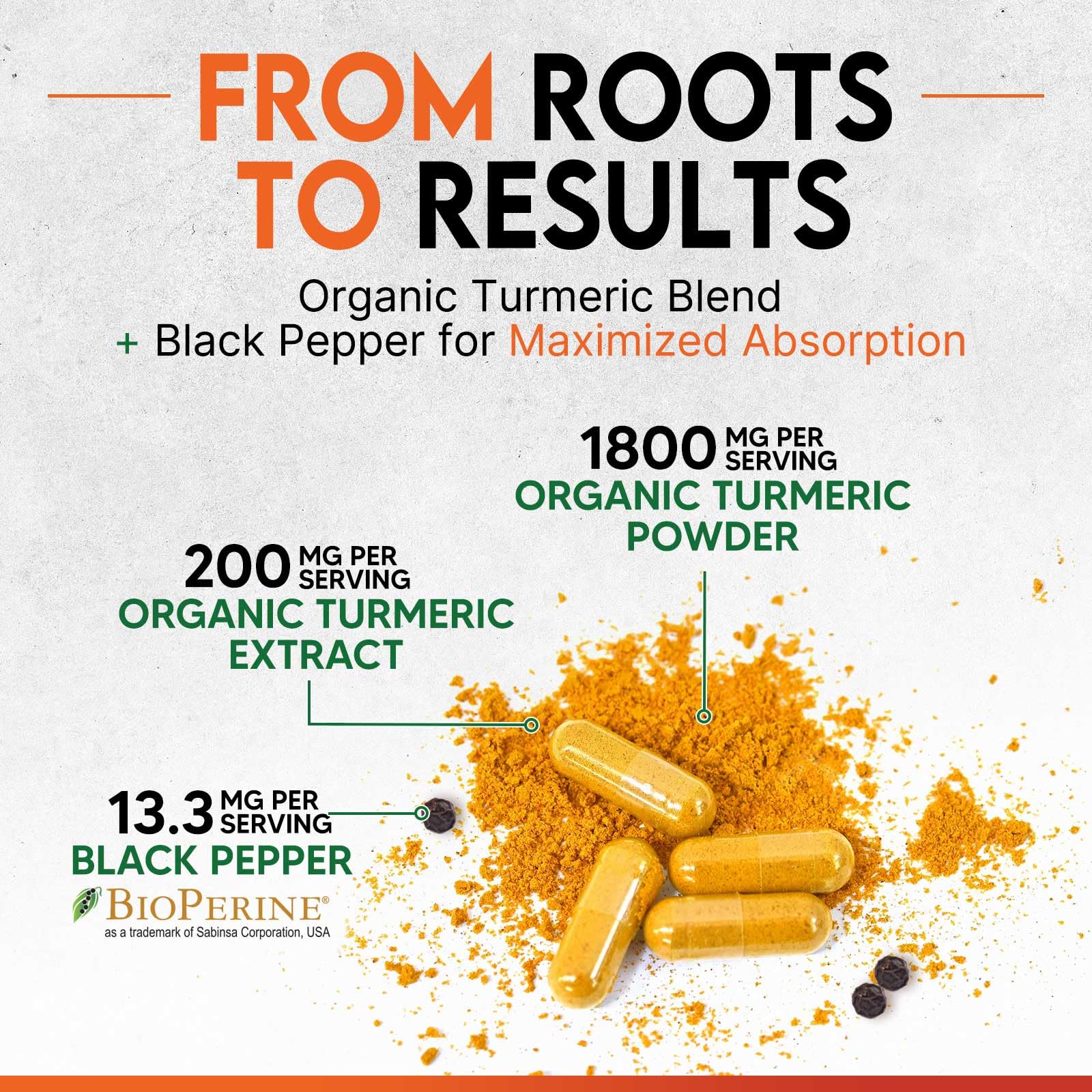 Nature's Nutrition Turmeric Curcumin, cápsulas para movilidad y flexibilidad diaria.