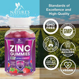 Nature's Nutrition Zinc 50mg Gummies, colores brillantes para una experiencia de uso agradable.