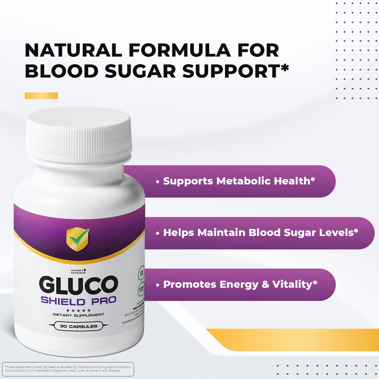 Nature’s NutriWave GlucoShield Pro: cápsulas visibles para consumo natural sin estimulantes