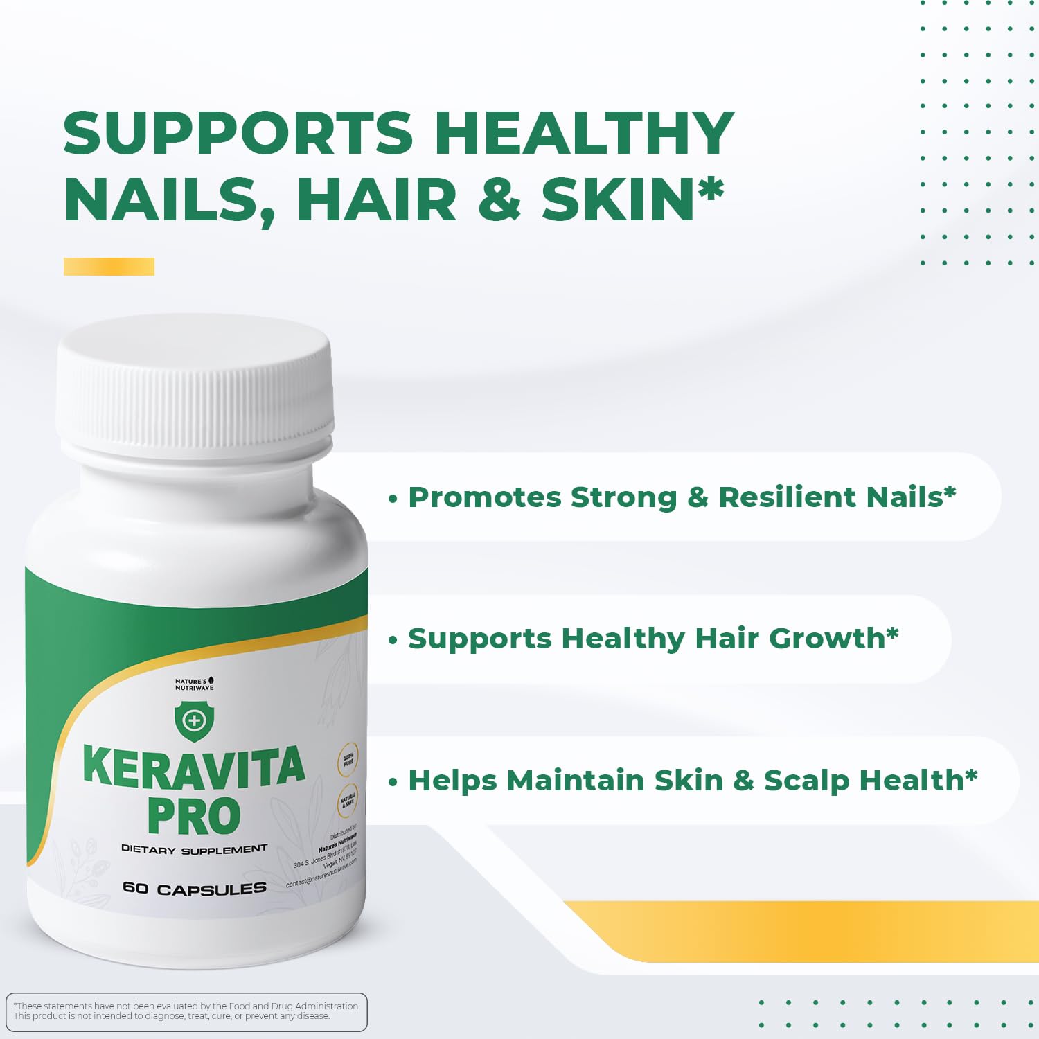Keravita Pro, cápsulas, uso diario para uñas y cabello