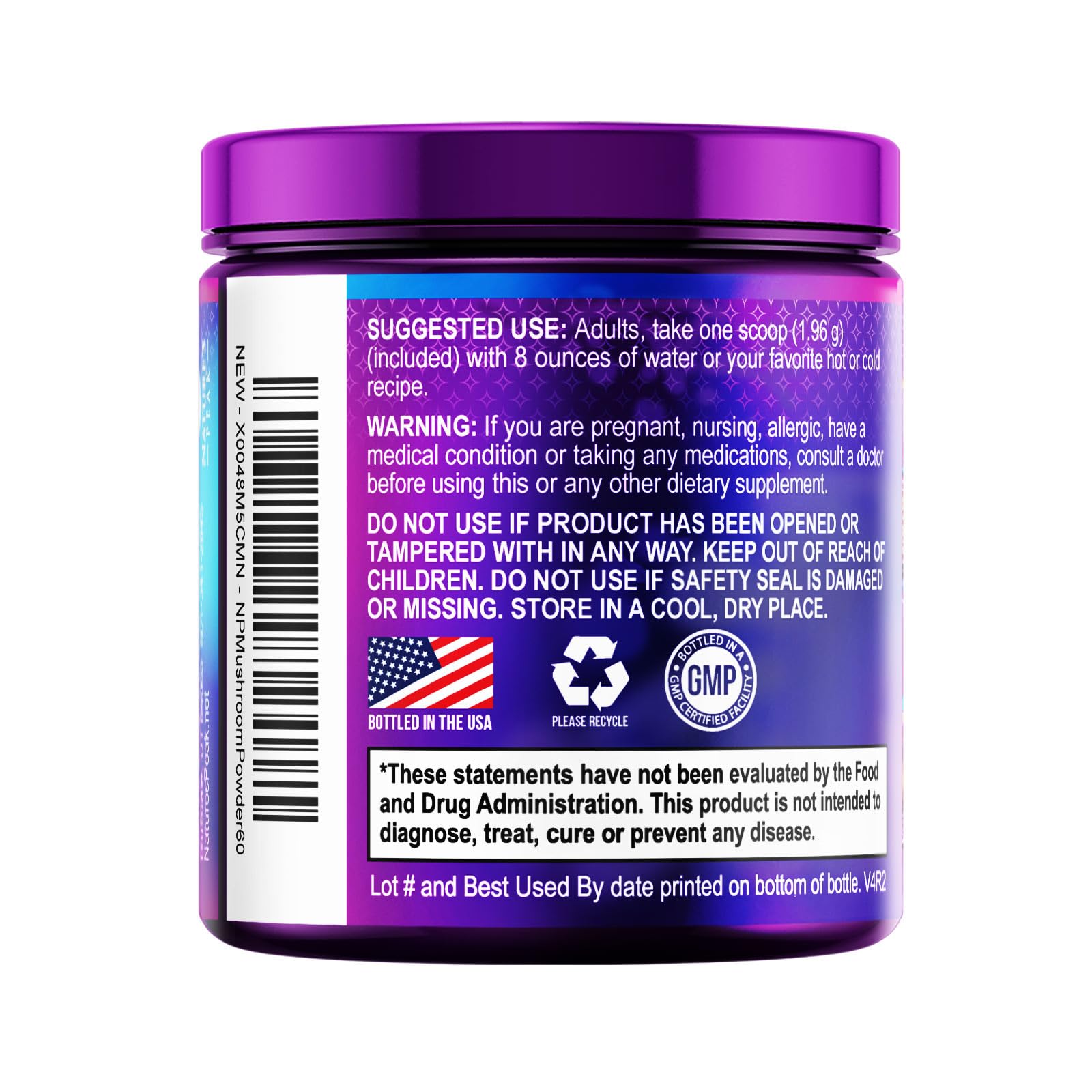 Nature's Peak envase de 60 dosis para uso diario.