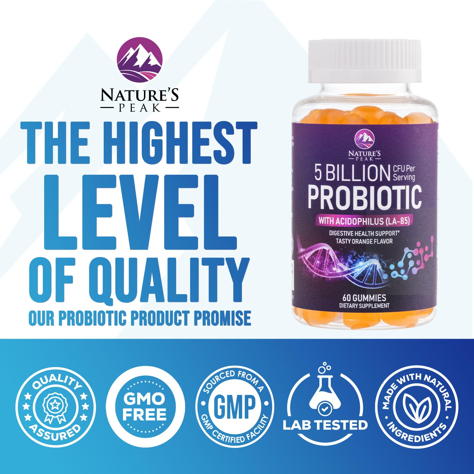 Nature's Peak gomitas con 6 cepas para equilibrio intestinal diario