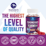 Nature's Peak gomitas sin azúcar, magnesio glicinato para apoyo al sueño y movilidad muscular.