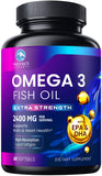 Nature's Peak Omega3 2400mg, botella; soporte diario para corazón y cerebro.