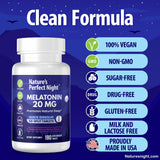 Fórmula vegana sin azúcar de Nature's Perfect Night melatonina