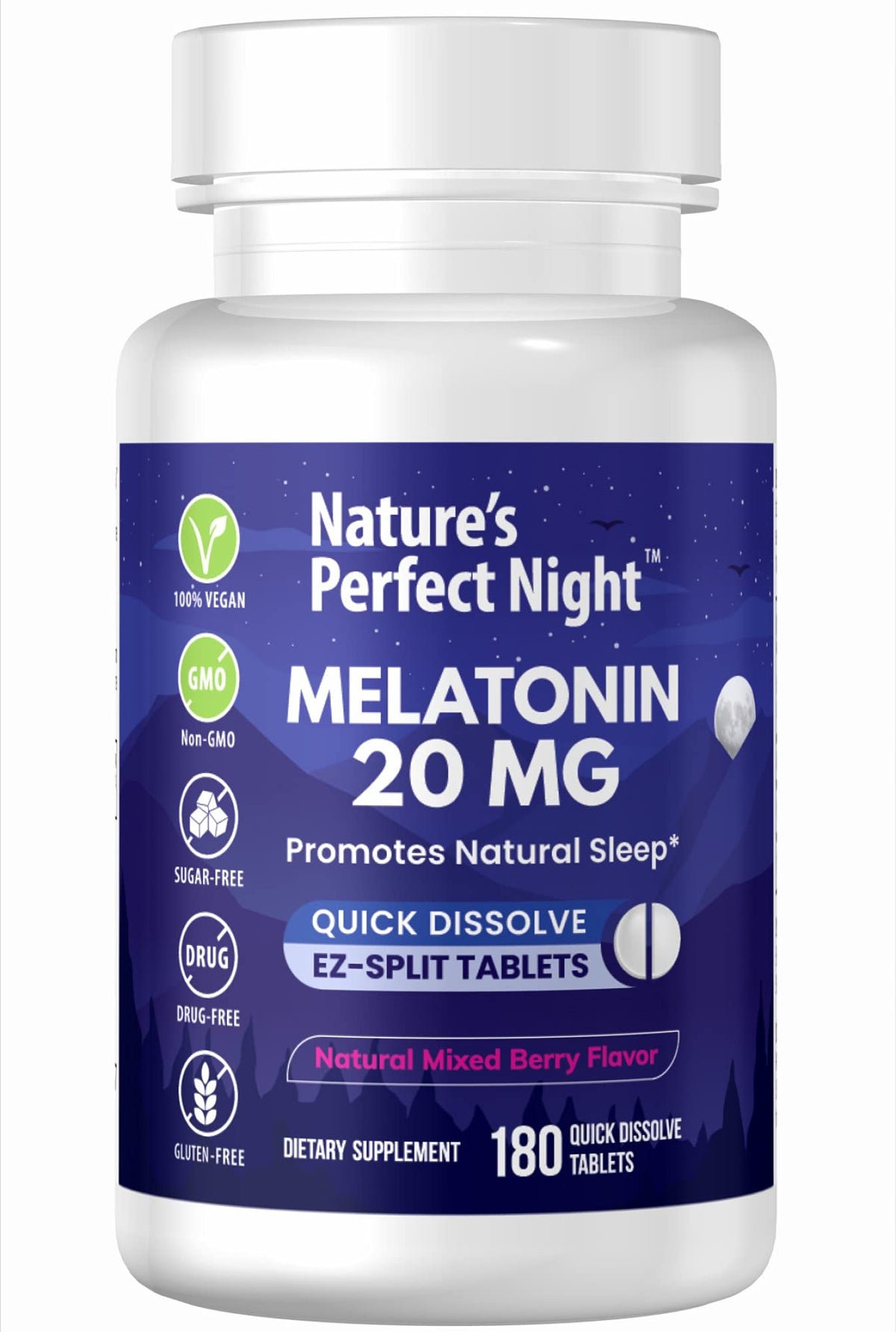 Nature's Perfect Night melatonina tableta disolución rápida para dormir mejor