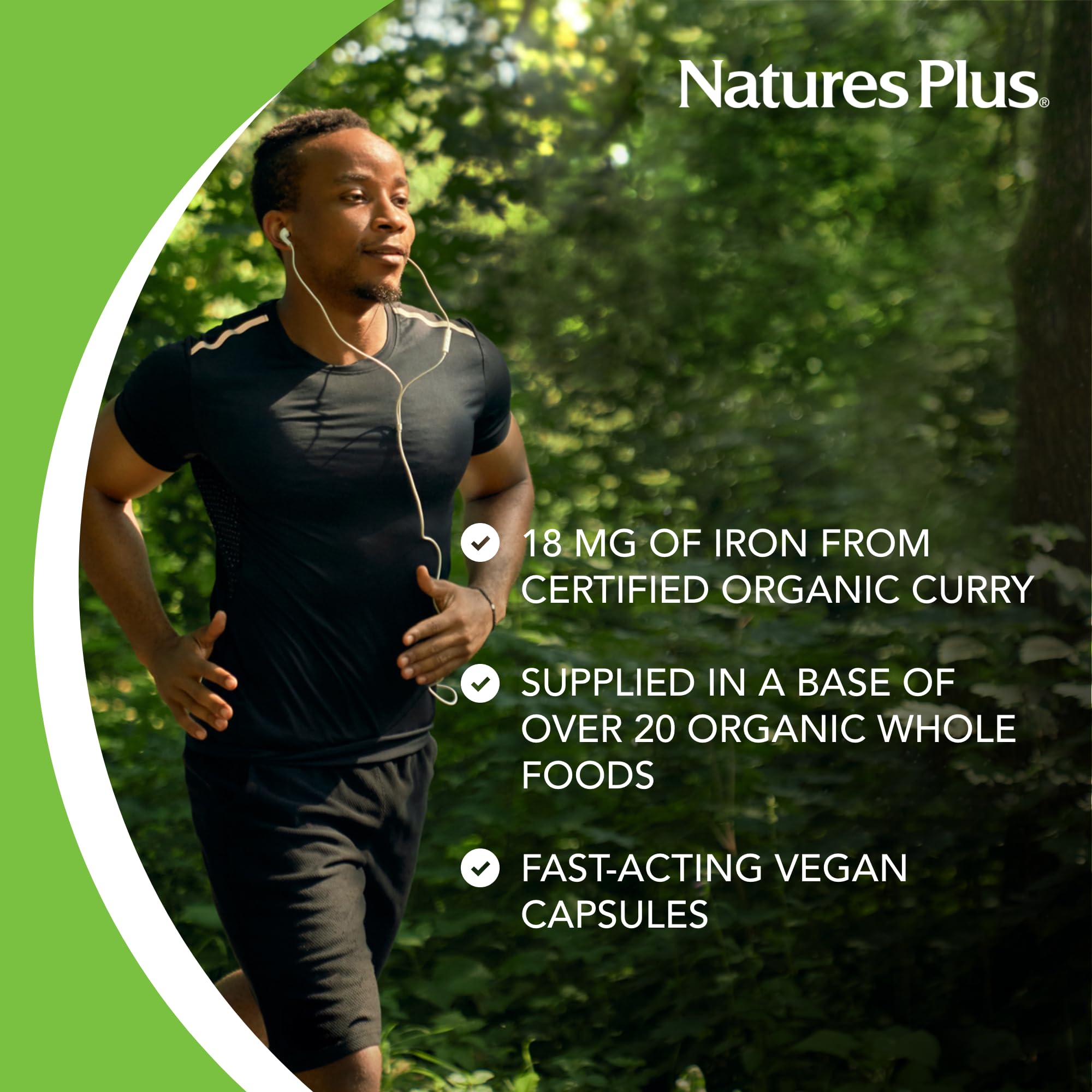 Nature's Plus Source of Life Garden Iron, envase certificado orgánico para compra consciente